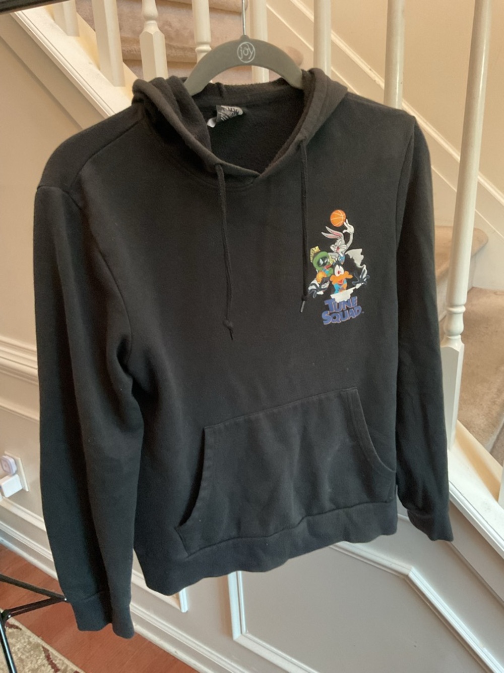Black Men's Hoodie with Tune Squad Graphic